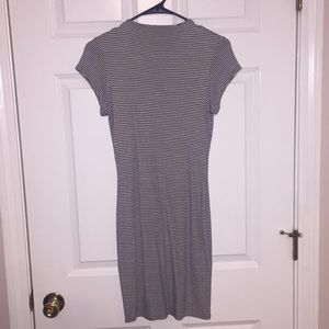 Stripped high neck dress